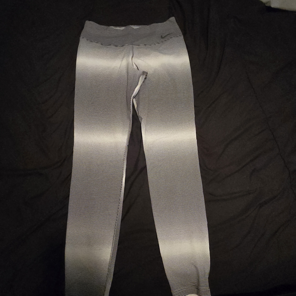 Nike Gray and White Leggings